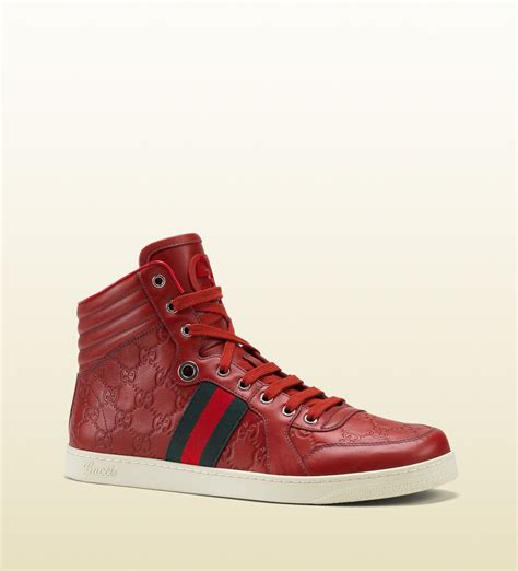 gucci sneakers men all red|Gucci red web sneakers.